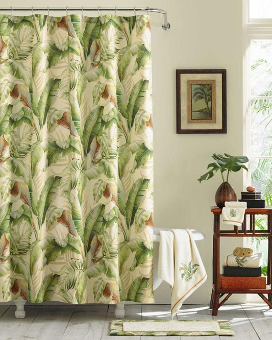 Beach & Home Bath | Tommy Bahama Palmiers Medium Green Shower Curtain Green
