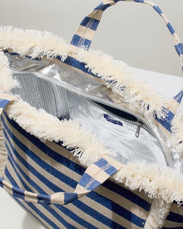 Beach & Home Beach Bags | Tommy Bahama Canvas Cooler Tote Blue Stripe