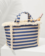 Beach & Home Beach Bags | Tommy Bahama Canvas Cooler Tote Blue Stripe