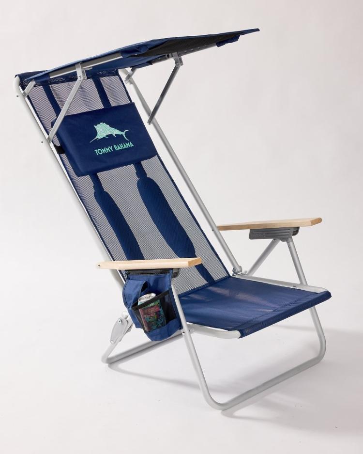 Beach & Home Beach Chairs | Tommy Bahama Tommy Bahama Mesh Beach Chair With Shade Navy
