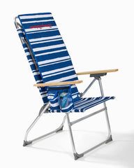 Beach & Home Beach Chairs | Tommy Bahama Tommy Bahama Pineapple Stripe Highboy Chair With Shade Blue/white