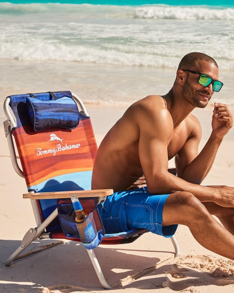 Beach & Home Beach Chairs | Tommy Bahama Tommy Bahama Sunset Stripe Deluxe Backpack Beach Chair Multicolor