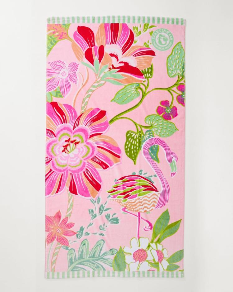 Beach & Home Beach Towels | Tommy Bahama Flamingo Pineapple Beach Towel Pink