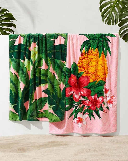 Beach & Home Beach Towels | Tommy Bahama Pineapple Queen & Swaying Fronds Beach Towels — Set Of 2 Multicolor