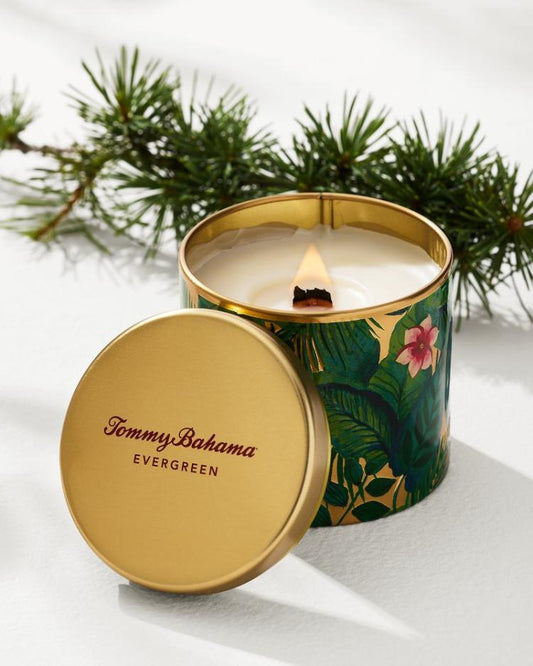 Beach & Home Candles & Diffusers | Tommy Bahama Evergreen 10.6-oz. Floral Embossed Candle Tin Evergreen