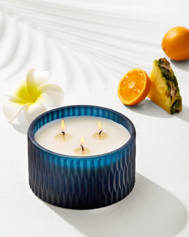 Beach & Home Candles & Diffusers | Tommy Bahama Island Blend 11.3-oz. Cut Glass 3-Wick Candle Island Blend