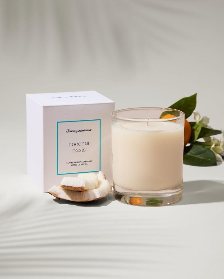 Beach & Home Candles & Diffusers | Tommy Bahama Island Glow Luminary Candle Refill - Coconut Oasis Coconut Oasis