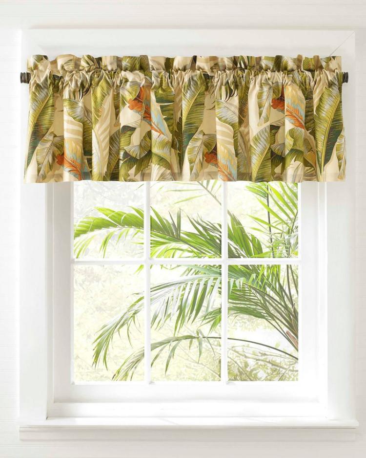 Beach & Home Comforters & Duvets | Tommy Bahama Palmiers Window Valance Green