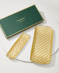Beach & Home Drinkware & Bar | Tommy Bahama Braided Glass Serving Trays — Set Of 2 Gold