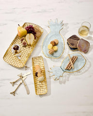 Beach & Home Drinkware & Bar | Tommy Bahama Braided Glass Serving Trays — Set Of 2 Gold