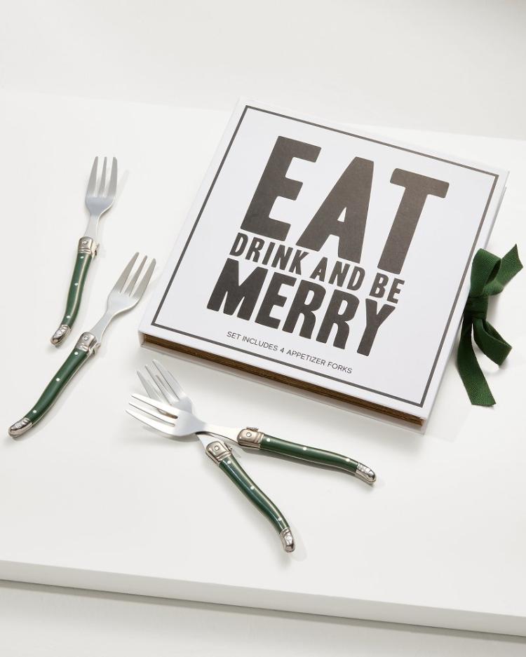 Beach & Home Drinkware & Bar | Tommy Bahama Eat, Drink & Be Merry Appetizer Fork Set Green