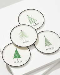 Beach & Home Drinkware & Bar | Tommy Bahama Holiday Tree Appetizer Plates—Set Of 4 Green