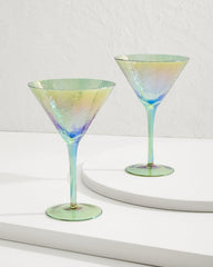 Beach & Home Drinkware & Bar | Tommy Bahama Luster Martini Glasses — Set Of 2 Light Blue