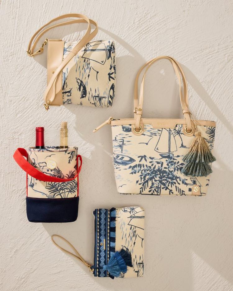 Beach & Home Outdoor Accessories | Tommy Bahama Daise Seascape Wine Caddy Navy