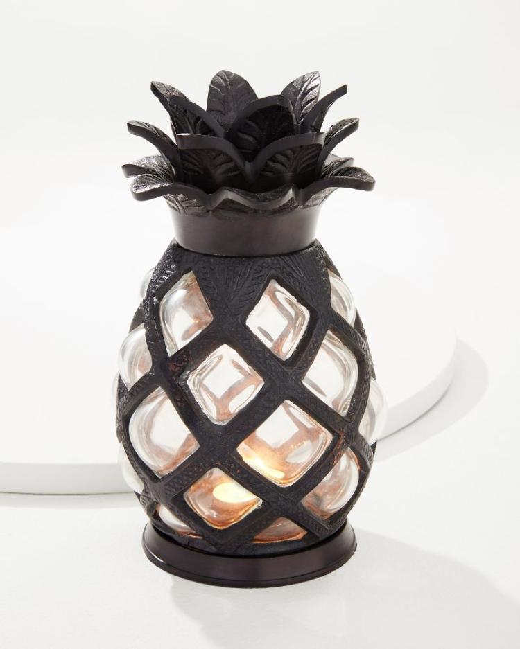 Beach & Home Outdoor Accessories | Tommy Bahama Large Glass Pineapple Votive Holder Clear