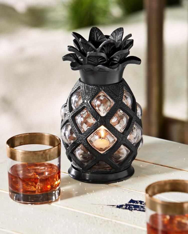 Beach & Home Outdoor Accessories | Tommy Bahama Large Glass Pineapple Votive Holder Clear