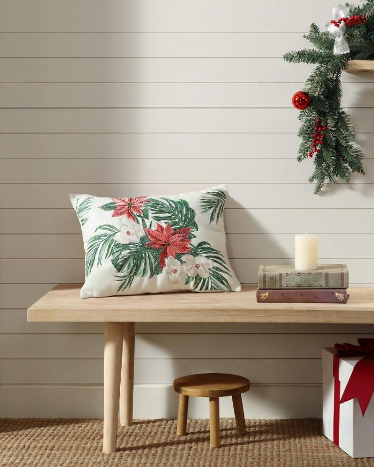 Beach & Home Pillows & Shams | Tommy Bahama Festive Palms Velvet Embroidered Decorative Pillow Multicolor