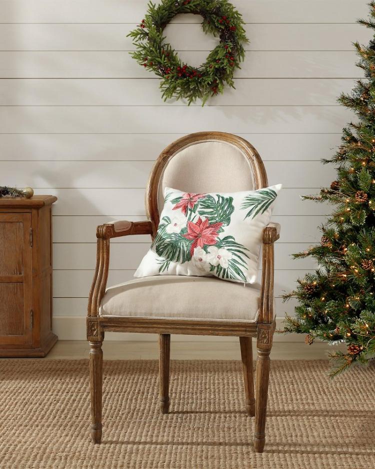 Beach & Home Pillows & Shams | Tommy Bahama Festive Palms Velvet Embroidered Decorative Pillow Multicolor