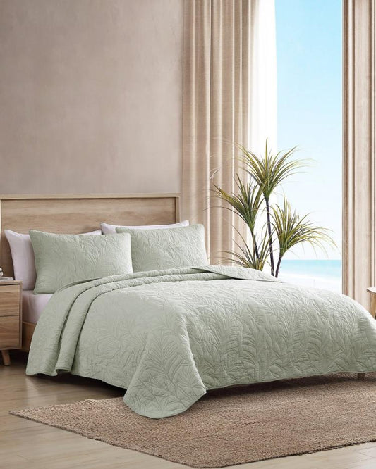 Beach & Home Pillows & Shams | Tommy Bahama Solid Costa Sera 2-Piece King Quilted Sham Set Green