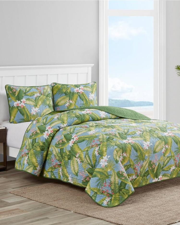 Beach & Home Quilts & Blankets | Tommy Bahama Aregada Dock 3-Piece Full/Queen Quilt Set Blue
