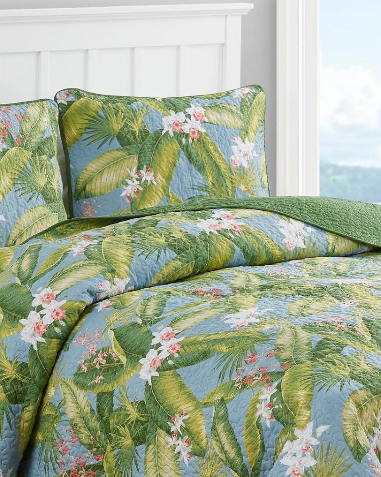 Beach & Home Quilts & Blankets | Tommy Bahama Aregada Dock 3-Piece Full/Queen Quilt Set Blue