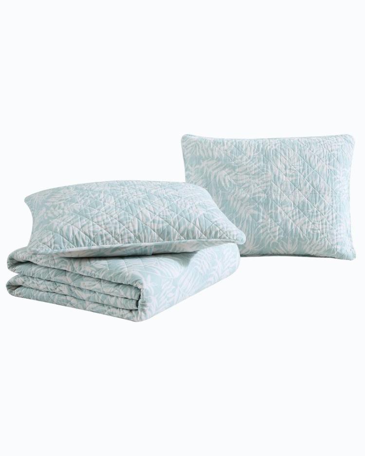Beach & Home Quilts & Blankets | Tommy Bahama Art Of Palms Reversible 3-Piece King Quilt Set Blue