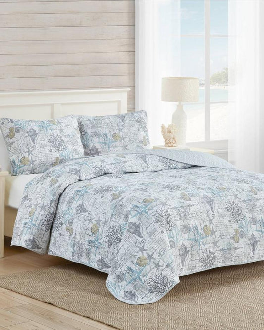 Beach & Home Quilts & Blankets | Tommy Bahama Beach Bliss 2-Piece Twin Quilt Set Grey