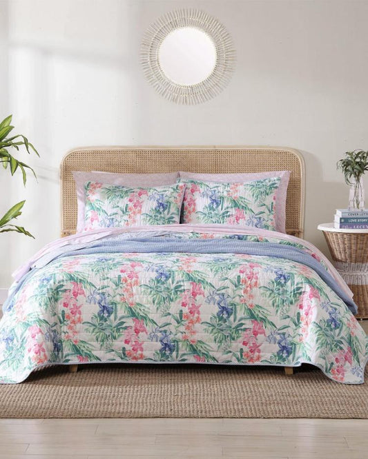 Beach & Home Quilts & Blankets | Tommy Bahama Island Orchid Reversible 3-Piece King Quilt Set White
