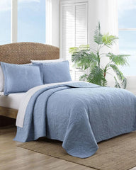 Beach & Home Quilts & Blankets | Tommy Bahama Solid Costa Sera King Quilt Blue
