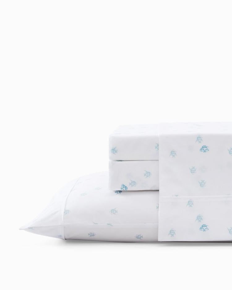 Beach & Home Sheet Sets & Bedskirts | Tommy Bahama Angel Fish 4-Piece King Sheet Set Blue