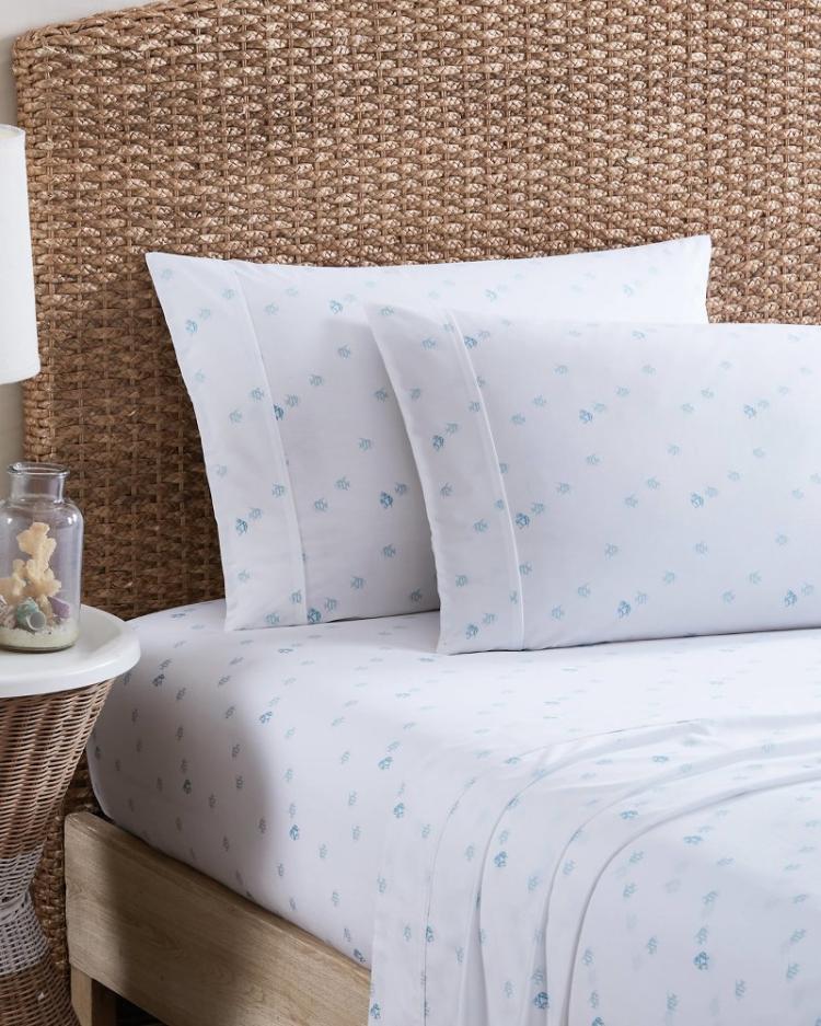 Beach & Home Sheet Sets & Bedskirts | Tommy Bahama Angel Fish 4-Piece Queen Sheet Set Blue