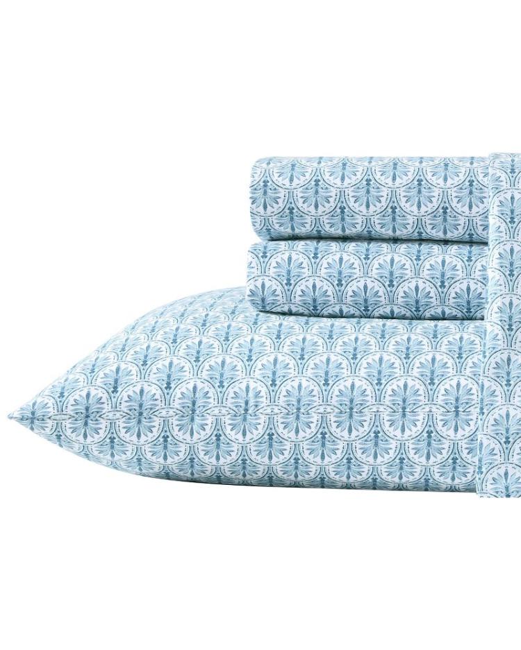 Beach & Home Sheet Sets & Bedskirts | Tommy Bahama Coastal Batik Blue 4-Piece Queen Sheet Set Blue