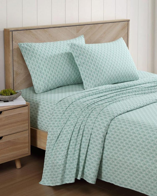 Beach & Home Sheet Sets & Bedskirts | Tommy Bahama Coastal Batik Green 4-Piece King Sheet Set Spring Green