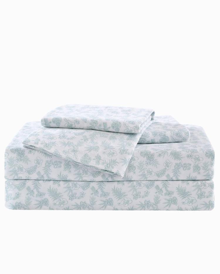 Beach & Home Sheet Sets & Bedskirts | Tommy Bahama Hibiscus Bloom 4-Piece Queen Sheet Set Green