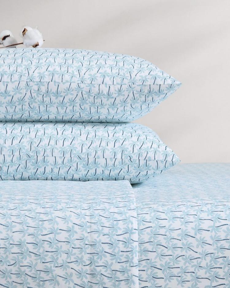 Beach & Home Sheet Sets & Bedskirts | Tommy Bahama Palmtastic 4-Piece King Sheet Set Blue