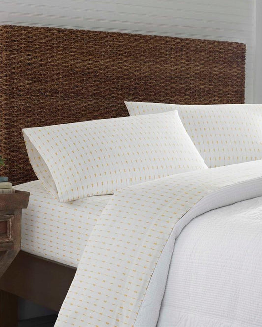 Beach & Home Sheet Sets & Bedskirts | Tommy Bahama Pineapple Pinstripe 4-Piece King Sheet Set Yellow