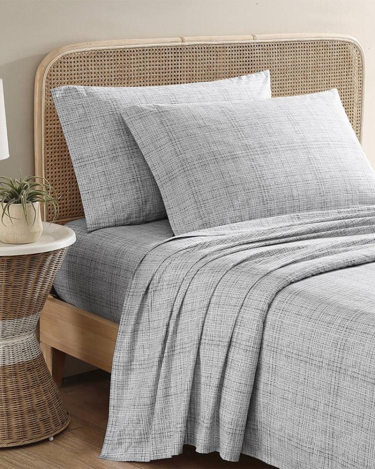 Beach & Home Sheet Sets & Bedskirts | Tommy Bahama Raffia Linen Queen Sheet Set Grey