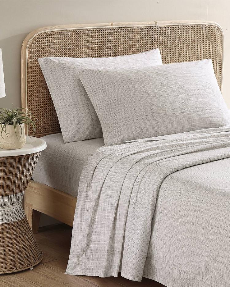 Beach & Home Sheet Sets & Bedskirts | Tommy Bahama Raffia Linen Queen Sheet Set Khaki