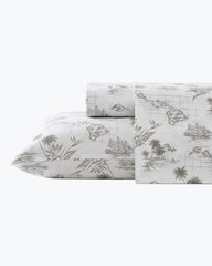 Beach & Home Sheet Sets & Bedskirts | Tommy Bahama Vintage Map 4-Piece King Sheet Set Brown