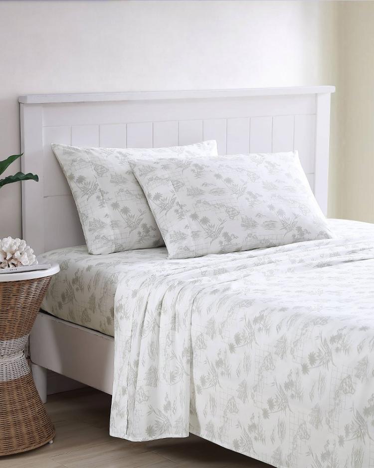 Beach & Home Sheet Sets & Bedskirts | Tommy Bahama Vintage Map Sheet Set, King Grey