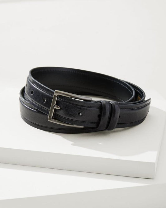 Men Belts | Tommy Bahama Drop Edge Stitch Belt Black
