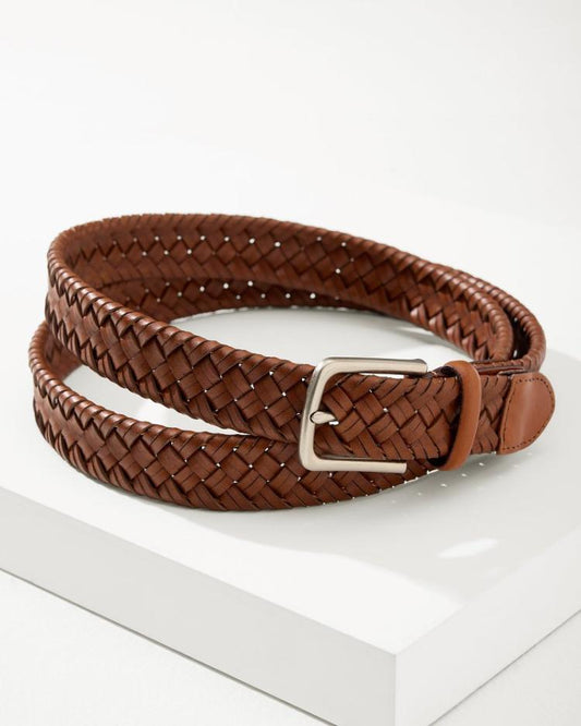 Men Belts | Tommy Bahama Stretch Braid Belt Tan