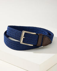 Men Belts | Tommy Bahama Two-Tone Stretch Webbed Belt Dark Navy