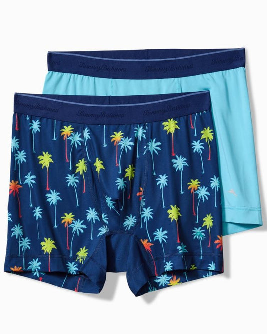 Men Loungewear & Pajamas | Tommy Bahama Aloha Print Tech Boxer Briefs - 2-Pack Island Navy