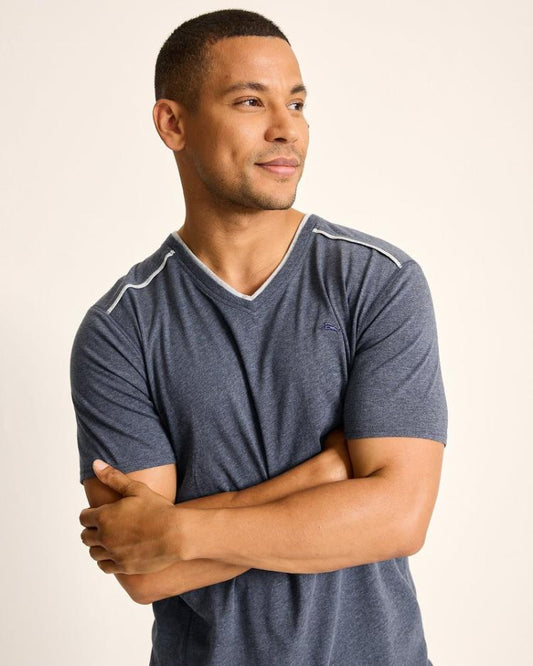 Men Loungewear & Pajamas | Tommy Bahama Jersey Short-Sleeve V-Neck T-Shirt Heathered Blue