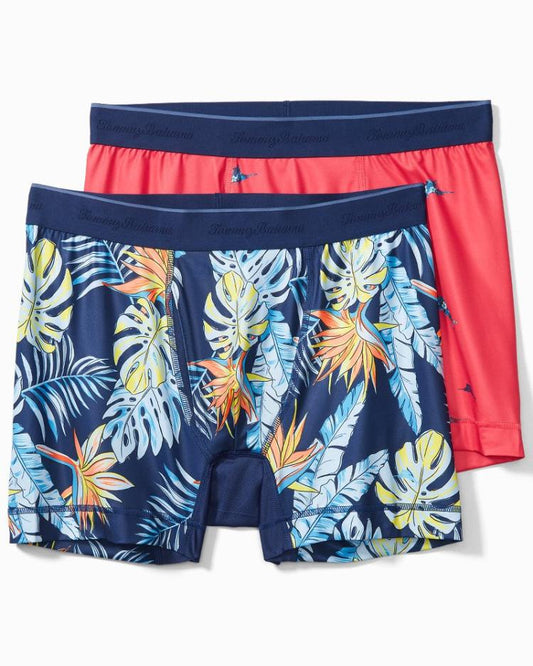 Men Loungewear & Pajamas | Tommy Bahama Mesh Tech Print Boxer Briefs — 2-Pack Coral Novelty