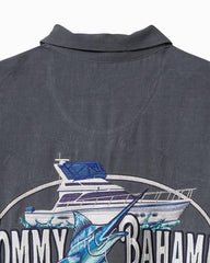 Men Shirts | Tommy Bahama A-fish-ianado Silk Camp Shirt Dark Sterling