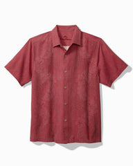 Men Shirts | Tommy Bahama Bali Border Silk Camp Shirt Deep Havana
