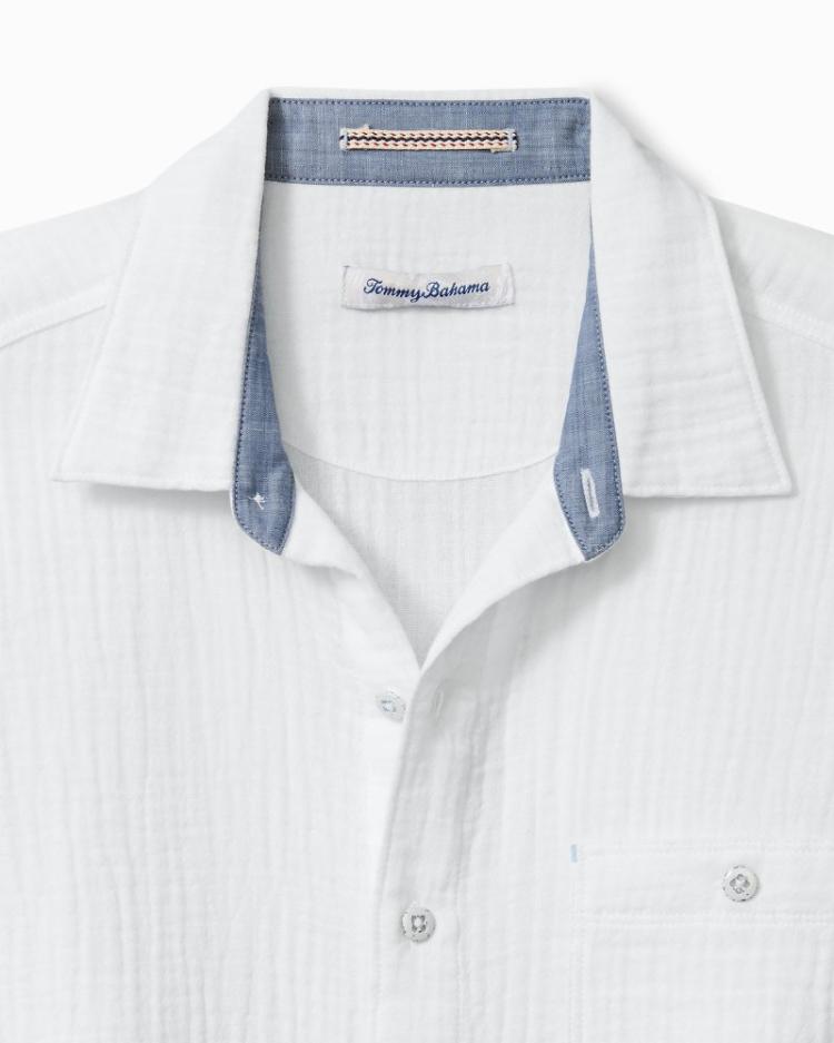 Men Shirts | Tommy Bahama Beachside Cotton Cruiser Short-Sleeve Shirt White