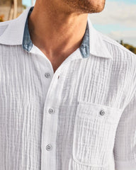 Men Shirts | Tommy Bahama Beachside Cotton Cruiser Short-Sleeve Shirt White